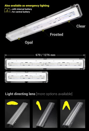 OptiLine ATEX Light Fitting 670 mm 20 W power