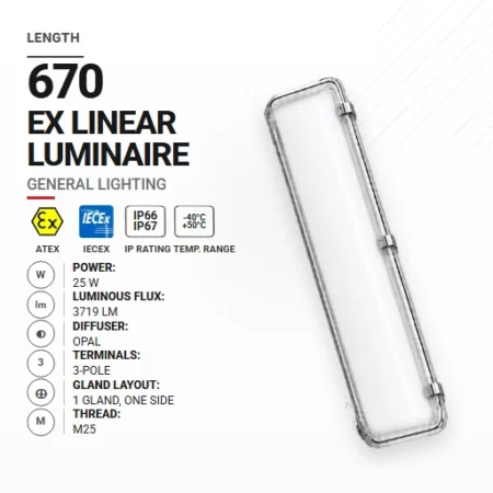 OptiLine 670 mm 25 W | Opal | M25 | Ogólne