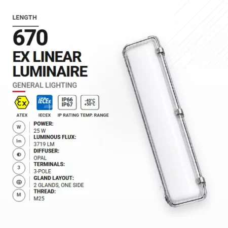 OptiLine 670 mm 25 W | Opal | M25 | Ogólne